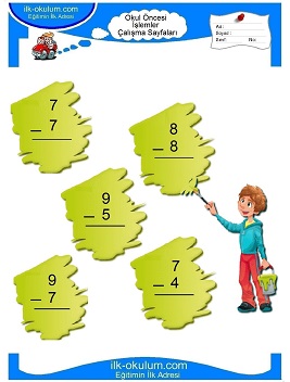 Çocuklar İçin toplam işlemi yaprak testleri 